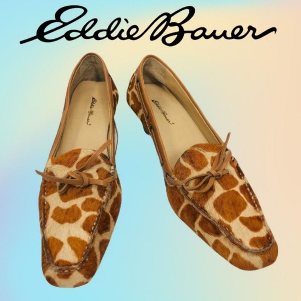 Eddie Bauer Giraffe Print Pony Hair/Leather Loafer